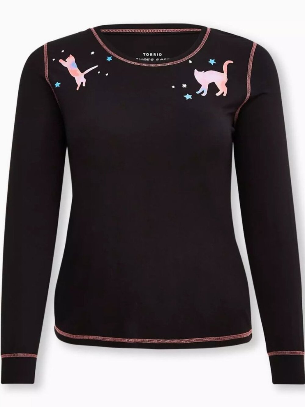 Torrid 4 4X Super Soft Space Cat Sleep Top graphic tee t-shirt